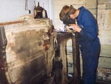 Welding in chassis leg