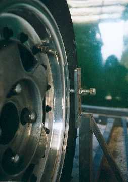 Close up of the tracking gauge in use.