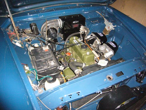 MGB engine in a Morris Oxford