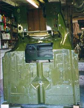 Underneath of the cab painted.