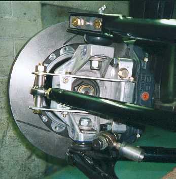 The steering on the front upright.