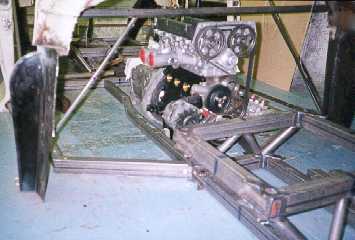 Engine mock up in chassis