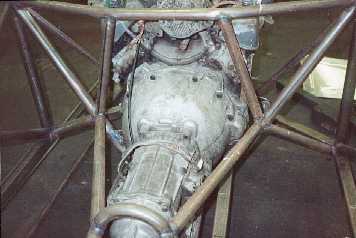 Chassis around the back of the engine