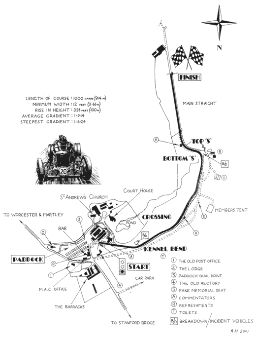 Shelsley Walsh Hill Climb Map.
