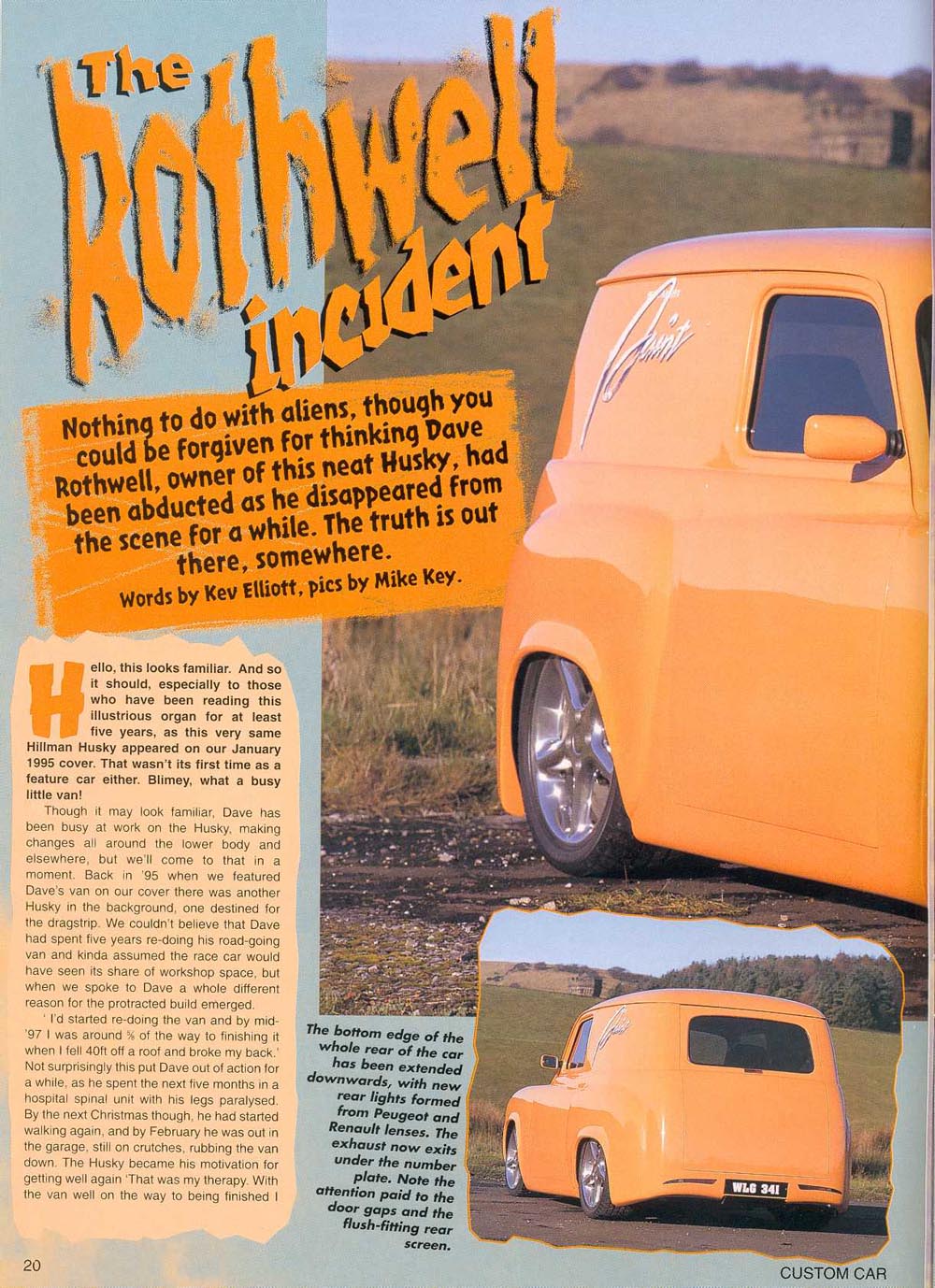 Rapid Plumbing Hillman Husky Van Custom Car Magazine Artiicle Page 1