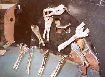 Inner wing clamped before welding