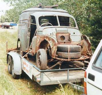 Van on a trailer.