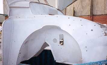 Close up of inner wing blasted.