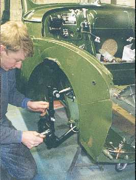Robin bolting on the front suspension.