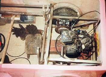The engine in the chassis.