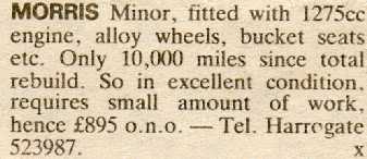 Advert for original purchase