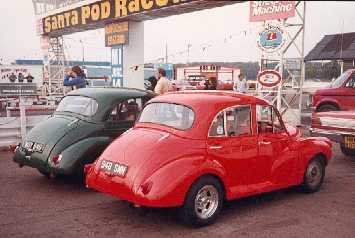 Russ and Me at Santa Pod drag strip about to race