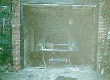 Car in the garage for rebuild