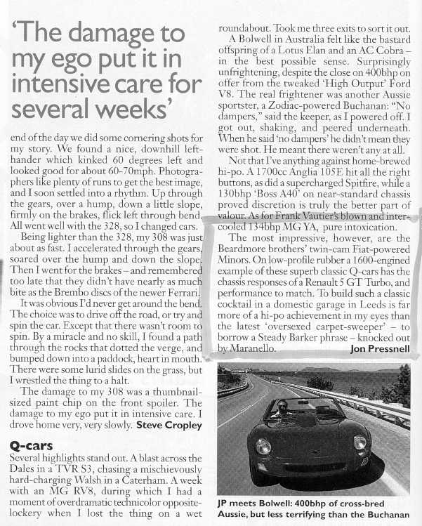 Classic and Sportscar Comparision Magazine Article