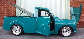 Side veiw with bonnet up.