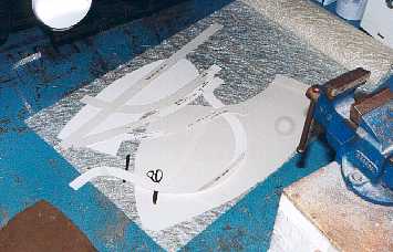 Templates for the rear wing mould.