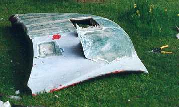 Removing the mould from the bonnet.