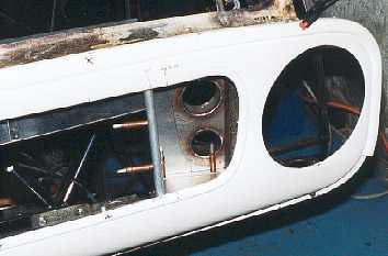 The front of the duct.