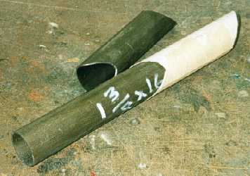 Template turned inside out and put onto new tube