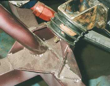 Near side engine mount close up.