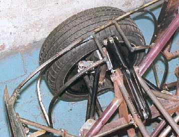 Inner wing frame work in the car.