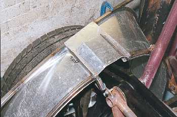 The finished panels on the car.