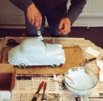 Applying mould.