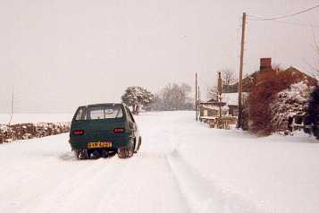Driving The Car In Snow.