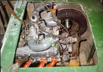Close up of engine bay mock up