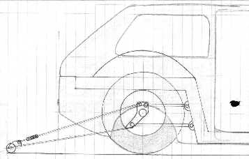 Drawing of rear suspension