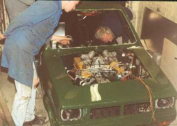 Front on car.