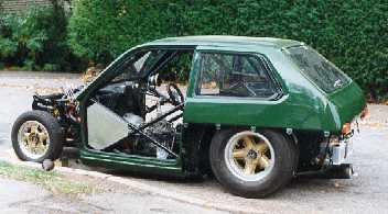 Exhausts on the car.