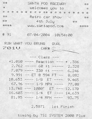 Timing Ticket Run 1